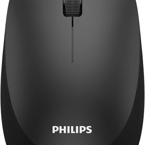 Philips SPK7307BL Wireless Mouse, 2.4Ghz,Intelligent power saving, 1,600 DPI, Ambidextrous shape, Reduced click sound, High-definition optical tracking