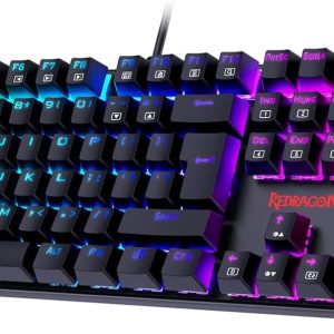 Redragon Mechanical Gaming Keyboard, Mechanical Keyboard with 105 Programmable Keys, Red Switches, Full Anti-ghosting RGB Ideal for Gaming, PC, Windows, Mac, Gamer, Office, Typists – UK Layout