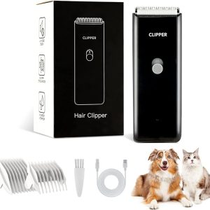 Professional Cat Grooming Clippers for Matted Hair, Low Noise Cat Dog Grooming Kit Rechargeable Pet Clippers Trimmer for Dogs,Puppy,Cats,Rabbit, Black