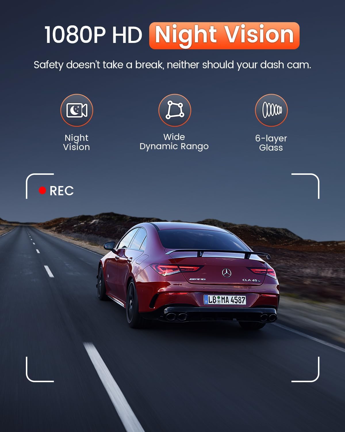 Dash Cam Front, 1080P Mini WiFi DashCam for Cars, Car Camera Dash with 0.96" mini screen Parking Monitor, Super Night Vision, 170° Wide Angle, App Control, G-Sensor, Easy Installation - Image 4