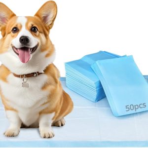 QWORK® 50 Pieces Puppy Training Pads, 55x85cm 6-Layers Highly Absorbent Dog Pee Pads, for Puppies, Small Pets
