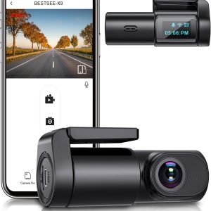 Dash Cam Front, 1080P Mini WiFi DashCam for Cars, Car Camera Dash with 0.96″ mini screen Parking Monitor, Super Night Vision, 170° Wide Angle, App Control, G-Sensor, Easy Installation