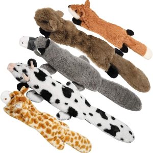 Nocciola No Stuffing Dog Toys Indestructible for Large Dogs, Double Layer Reinforced Fabric, 5 Packs Plush Durable Soft Squeaky Dog Toys for Small Medium Large Dogs, Dog Gifts (18.1-22.4 in)