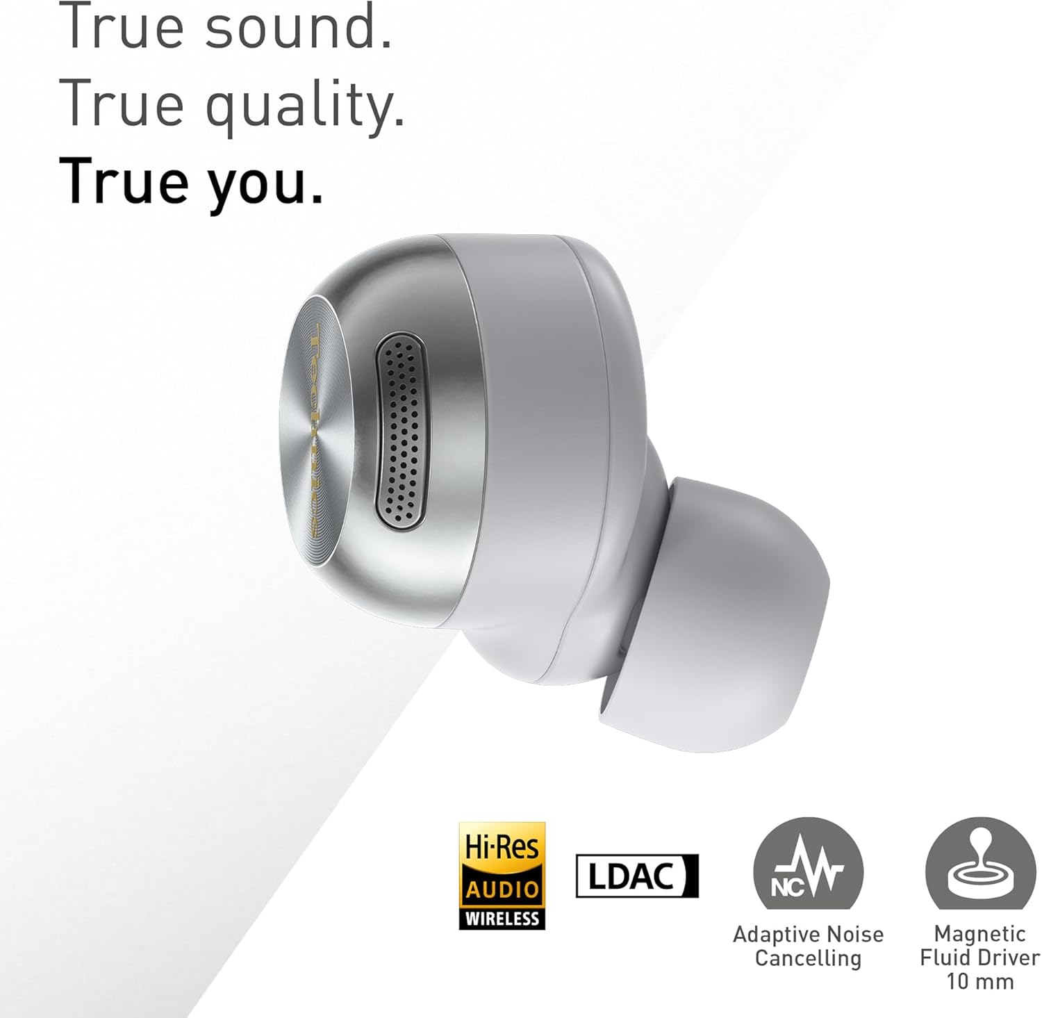 Technics EAH-AZ100E-S Wireless Earbuds with Noise Cancelling, Multipoint Bluetooth, Voice Focus AI, Comfortable In-Ear Headphones, Silver - Image 3