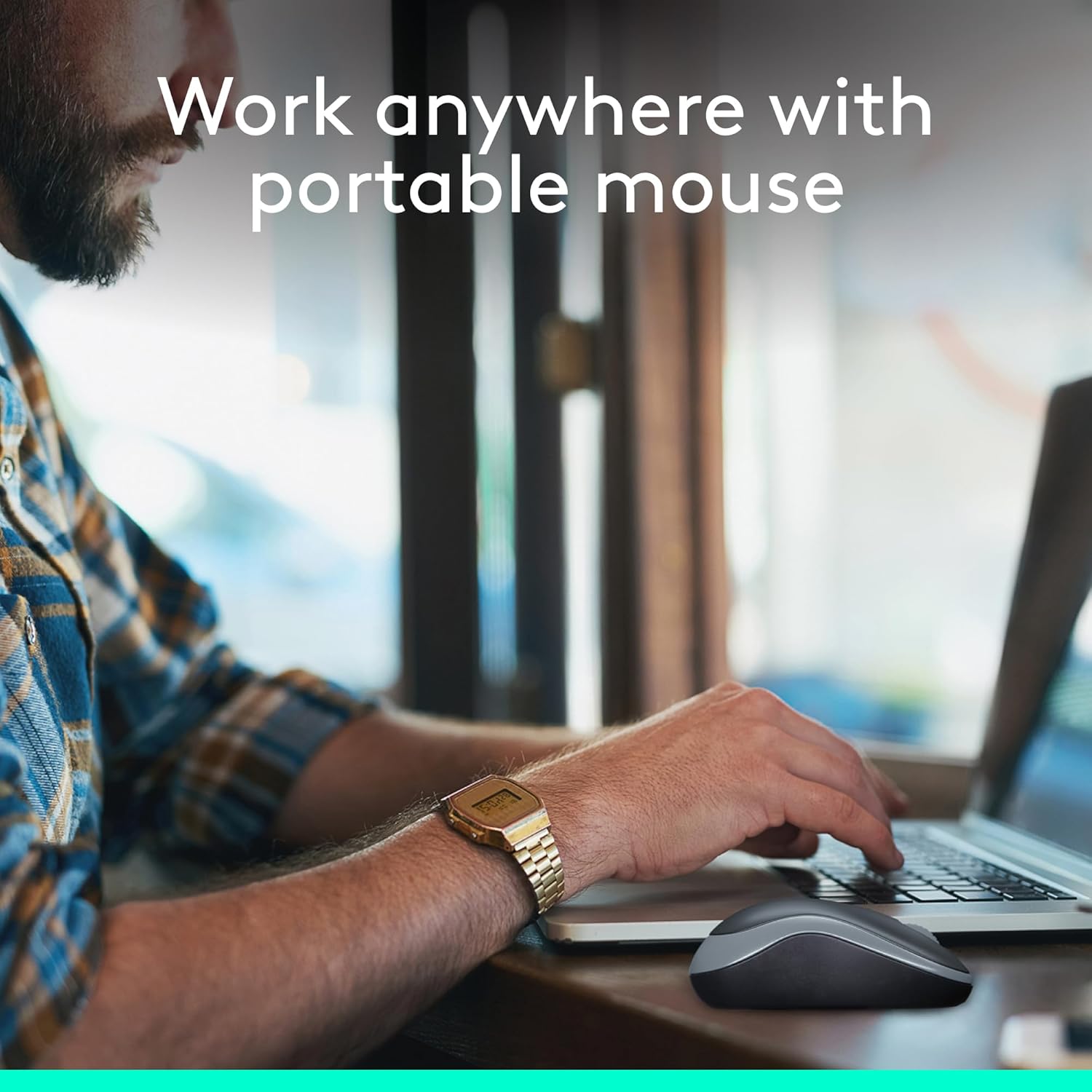 Logitech M185 Wireless Mouse, 2.4GHz with USB Mini Receiver, 12-Month Battery Life, 1000 DPI Optical Tracking, Ambidextrous, Compatible with PC, Mac, Laptop - Grey - Image 3