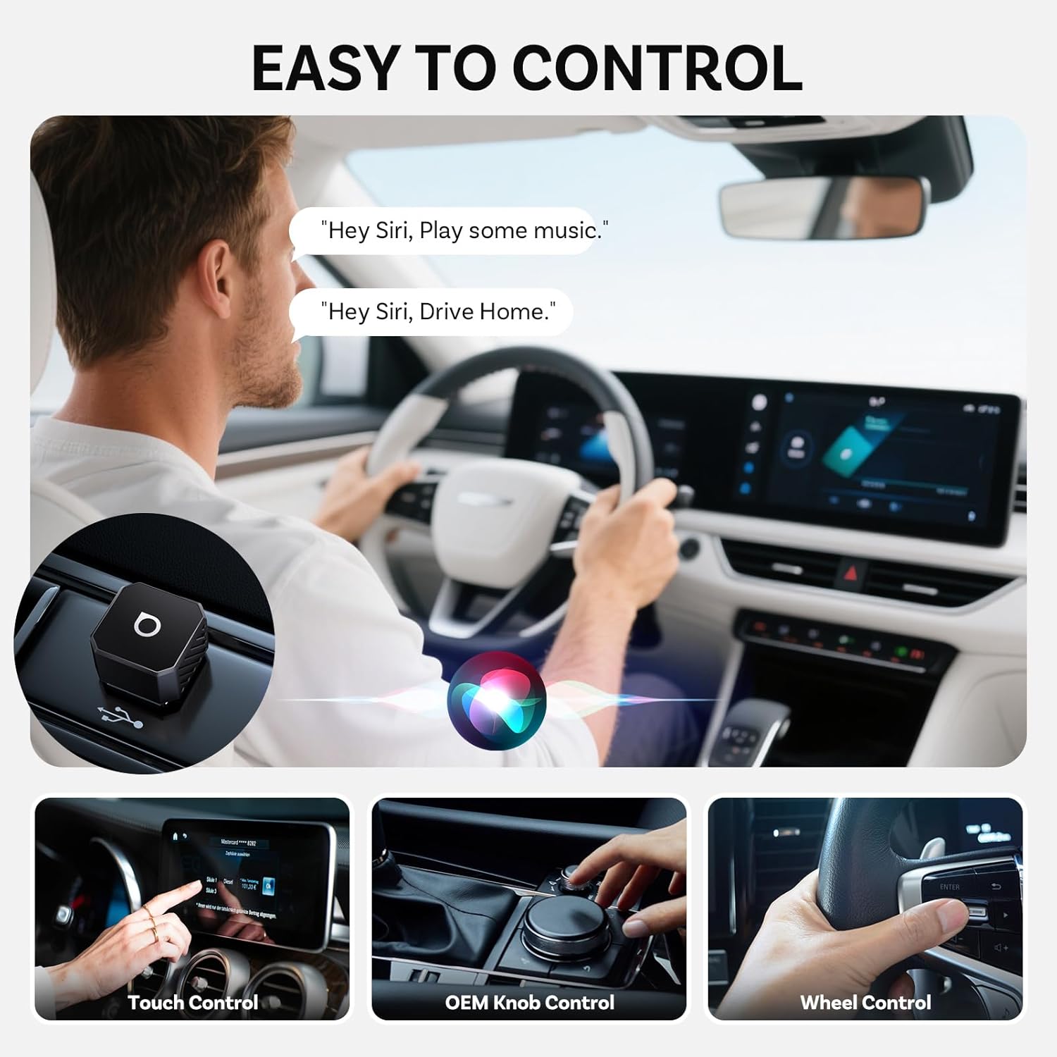 OTTOCAST MINI POT 2026 New Version Wireless CarPlay & Android Auto Adapter 2-in-1, Convert Wired CarPlay/Android Auto to Wireless, 5s Quick Reconnection, Dual Device Memory,Cube Black - Image 5