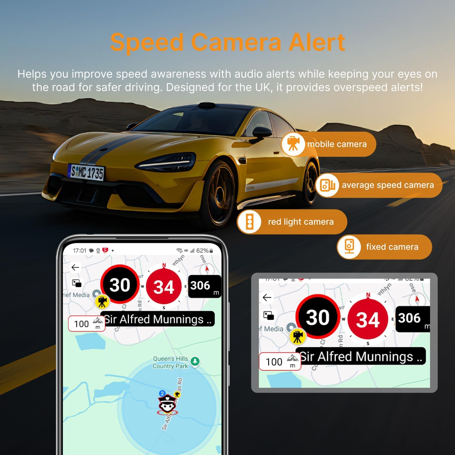 Miofive Mini S 4K HDR Dash Cam Front, Wi-Fi 6 Car Camera with GPS & Bluetooth, Super Night Vision, 24/7 Parking Mode, Loop Recording, Speed Camera Alerts(UK), Supports Up to 512GB. - Image 3