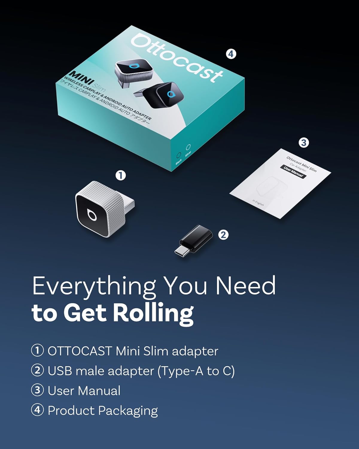 OTTOCAST MINI 3.0 Slim 2026 Upgrade Wireless CarPlay Adapter & Android Auto, 2-in-1 Dongle, Stable Connection, Low Latency, Fast Auto-Connect, MINI Cube Silver - Image 8