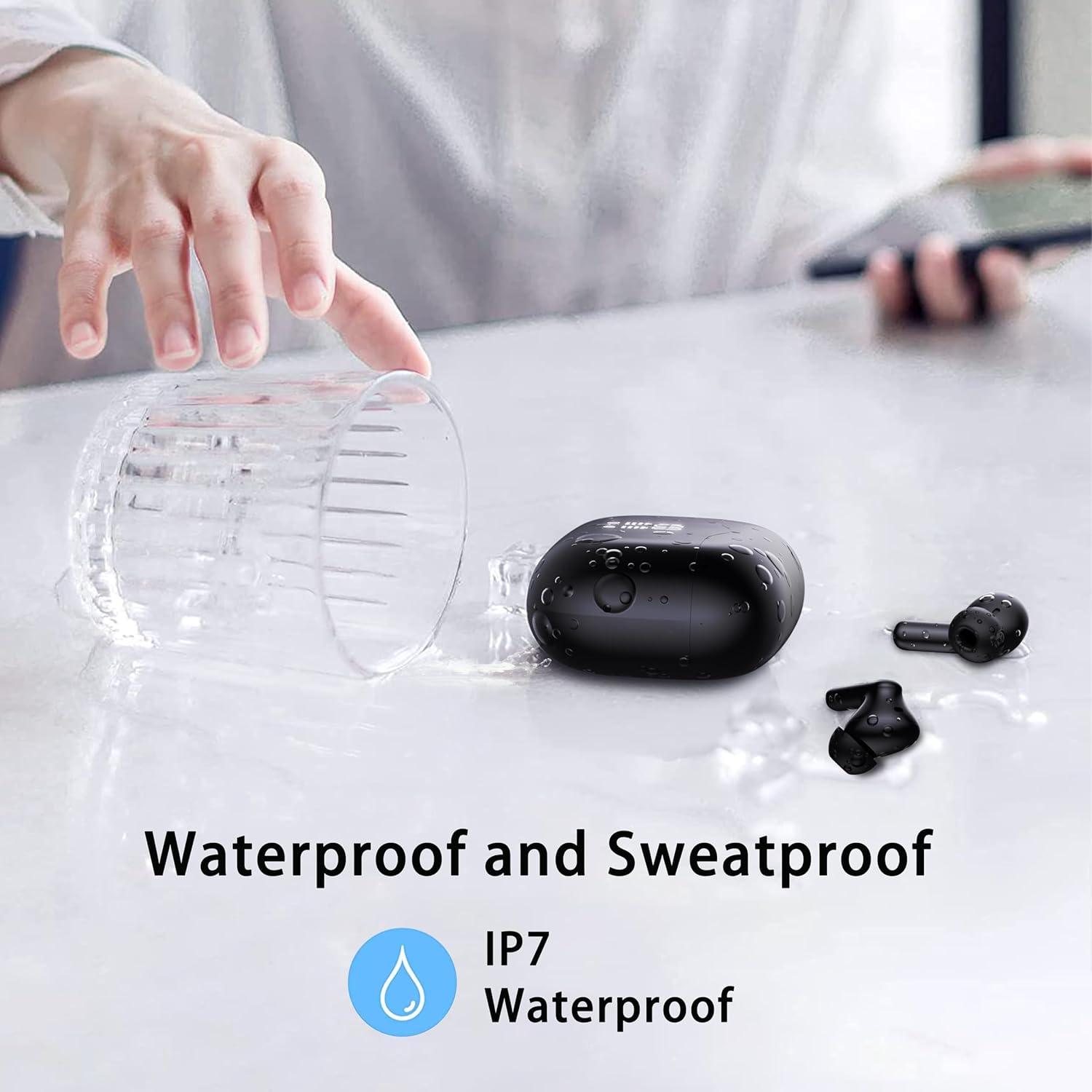 Wireless Earbuds, Bluetooth 5.4 Headphones in Ear with HiFi Stereo, 2026 Bluetooth Earphones with 40H Playtime, 4 ENC Noise Cancelling Mic, IP7 Waterproof Bluetooth Earbuds, Light for Android iOS - Image 8