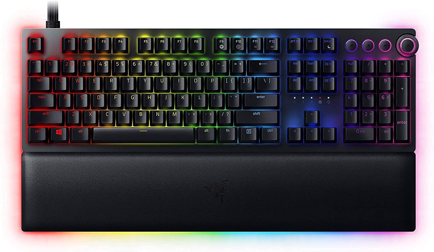 Razer Huntsman V2 (Analog Switch) - Optical Gaming Keyboard with Near-Zero Input Latency (Analog Optical-Mechanical Switches, Doubleshot PBT Keycaps, Detachable USB-C Cable) UK Layout | Black - Image 4