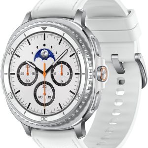 Samsung Galaxy Watch8 Classic 46mm, AI Smart Watch with Cushion Design and Rotating Bezels, with Hybrid Band and Wearable Display, Bluetooth, White, 3 Year Extended Warranty (UK Version)