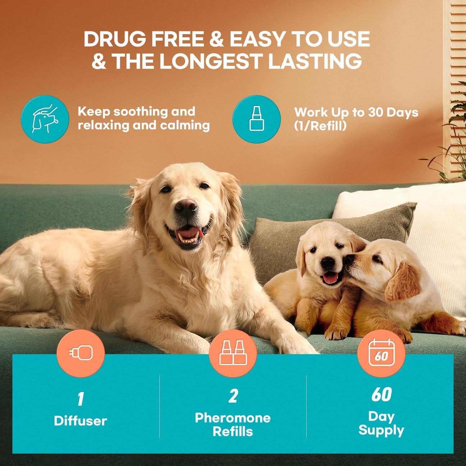 Dog Calming Anxiety Relief Diffuser: Comfort Dog Pheromone Calming Plug Diffuser - Effective Anxiety Relief for Dogs - 62 Day Supply - Image 2