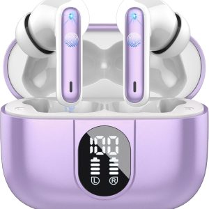 Csasan Wireless Earbuds, Bluetooth 5.3 Headphones In Ear with 4 ENC Noise Cancelling Mic, 2025 Mini Deep Bass Stereo Ear Buds, 40H Playtime Bluetooth Earphones, IP7 Waterproof Earbuds