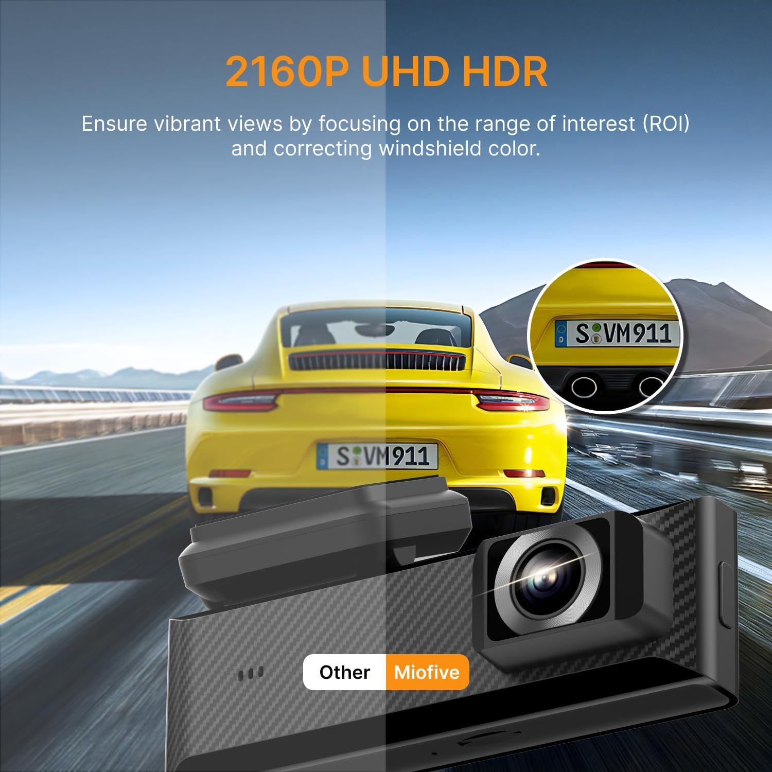 Miofive Mini S 4K HDR Dash Cam Front, Wi-Fi 6 Car Camera with GPS & Bluetooth, Super Night Vision, 24/7 Parking Mode, Loop Recording, Speed Camera Alerts(UK), Supports Up to 512GB. - Image 2