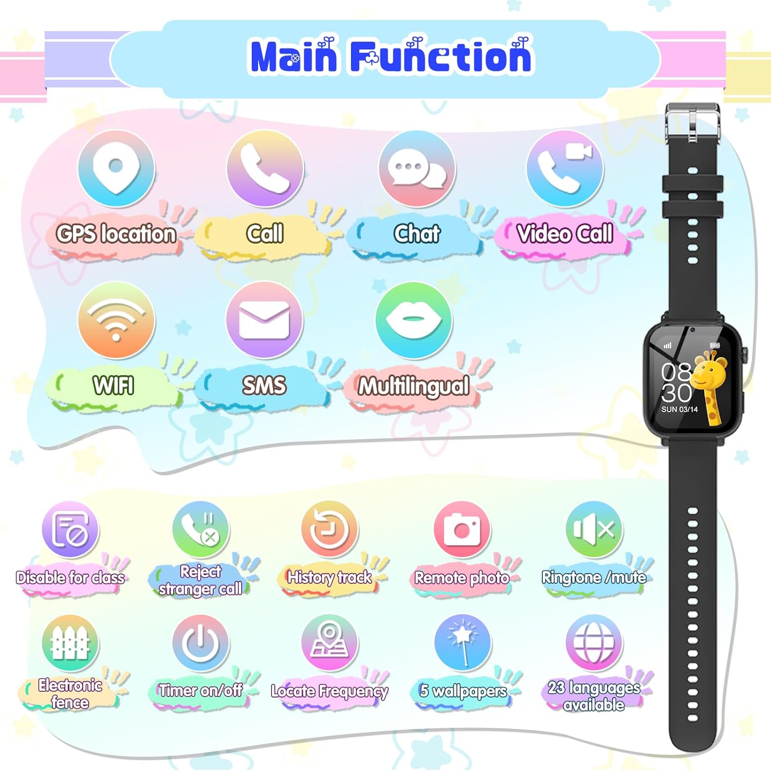 4G Kids Smart Watch Boys Girls, Kid GPS Tracker Watch Phone Video Call Wifi Position School Mode Pedometer SOS Games,Birthday Toy Gifts for 6-15 Years Old,Black - Image 5