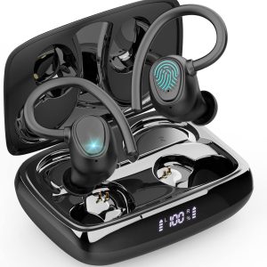 Wireless Earbuds, Wireless Headphones Running Bluetooth 5.3 Headphones with Mic, Wireless Earphones IP7 Waterproof Ear Hooks, Noise Cancelling Earbuds Stereo Sound, 48H, USB-C, Headsets for Sport