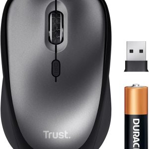 Trust Silent Wireless Mouse, Battery Included, for Left and Right Hand Users, 800-1600 DPI, 83% Recycled Materials, Storable USB Micro Receiver, Quiet Compact Computer Mouse for PC, Laptop, Mac