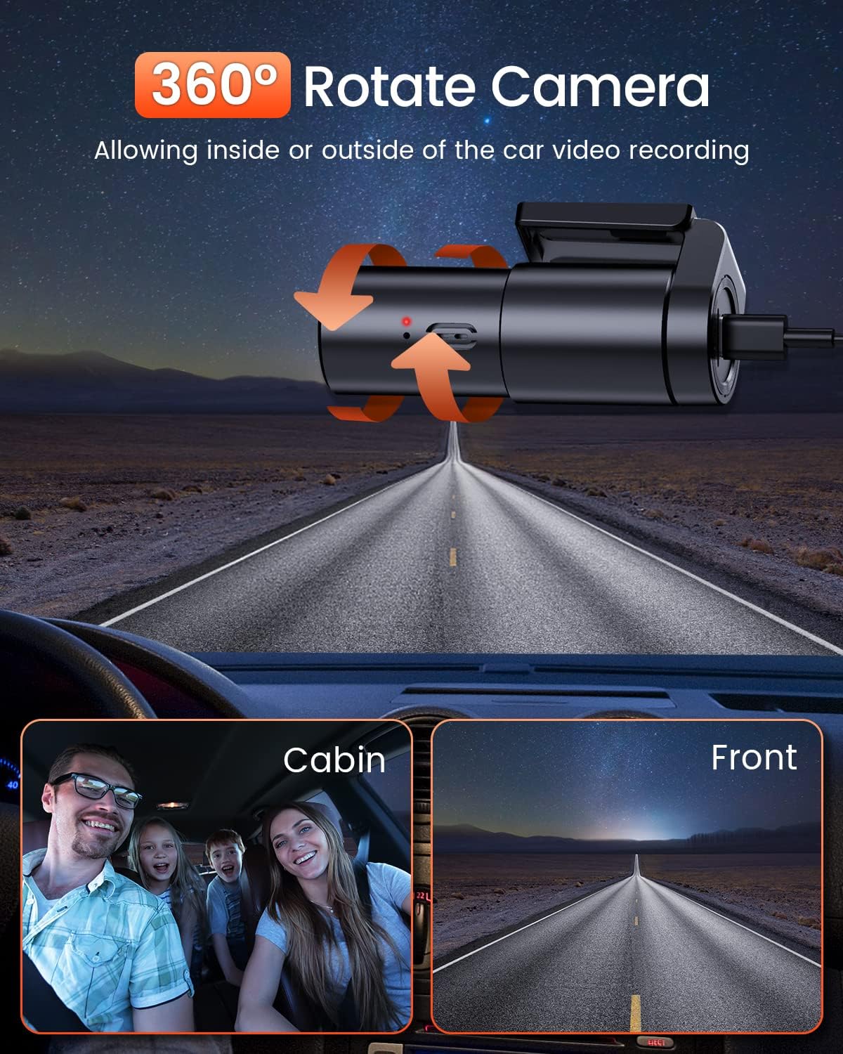 Dash Cam Front, 1080P Mini WiFi DashCam for Cars, Car Camera Dash with 0.96" mini screen Parking Monitor, Super Night Vision, 170° Wide Angle, App Control, G-Sensor, Easy Installation - Image 3