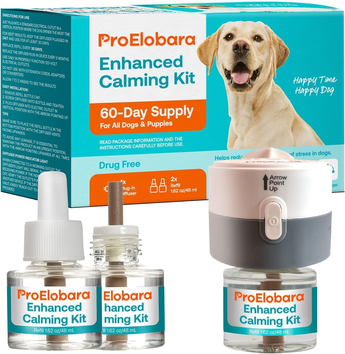 Dog Calming Anxiety Relief Diffuser: Comfort Dog Pheromone Calming Plug Diffuser - Effective Anxiety Relief for Dogs - 62 Day Supply