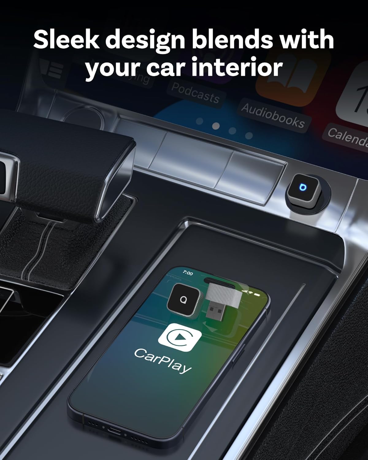 OTTOCAST MINI 3.0 Slim 2026 Upgrade Wireless CarPlay Adapter & Android Auto, 2-in-1 Dongle, Stable Connection, Low Latency, Fast Auto-Connect, MINI Cube Silver - Image 5