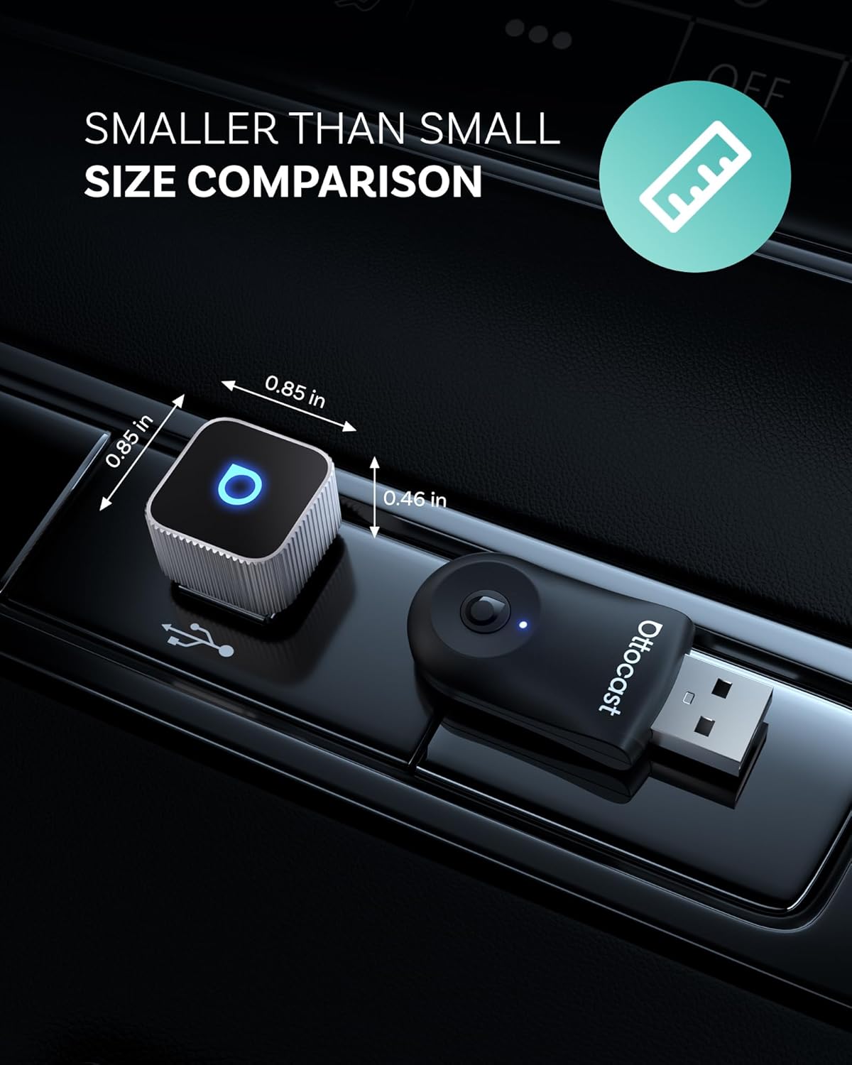OTTOCAST MINI 3.0 Slim 2026 Upgrade Wireless CarPlay Adapter & Android Auto, 2-in-1 Dongle, Stable Connection, Low Latency, Fast Auto-Connect, MINI Cube Silver - Image 3