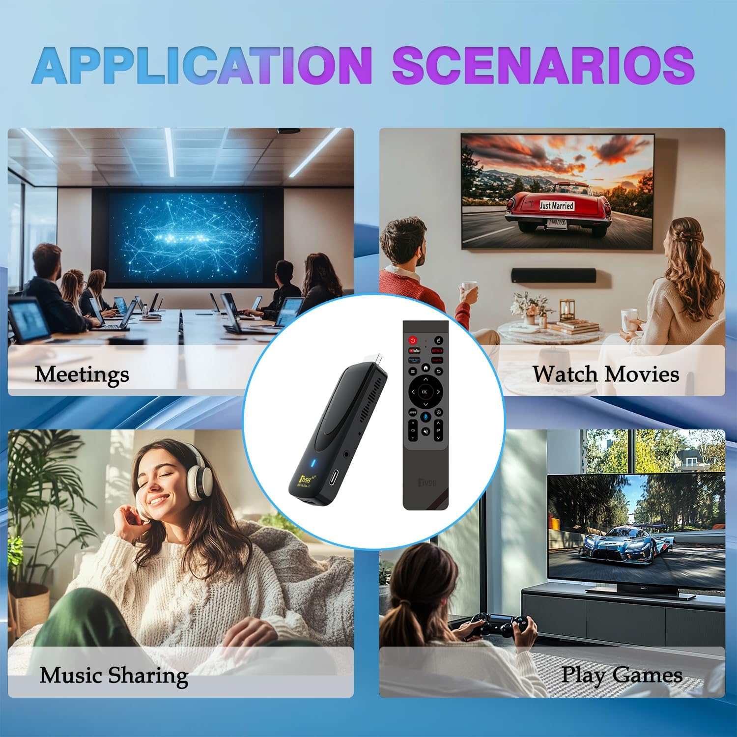 Smart TV STICK,2026 Android 14 TV Stick 8K Streaming Player, 2GB RAM 16GB ROM, HDR, Dual-Band WiFi (2.4G/5GHz), Media Player,Ultra HD Media Hub - Image 6