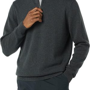 Amazon Essentials Men’s 100% Cotton Quarter-Zip Jumper