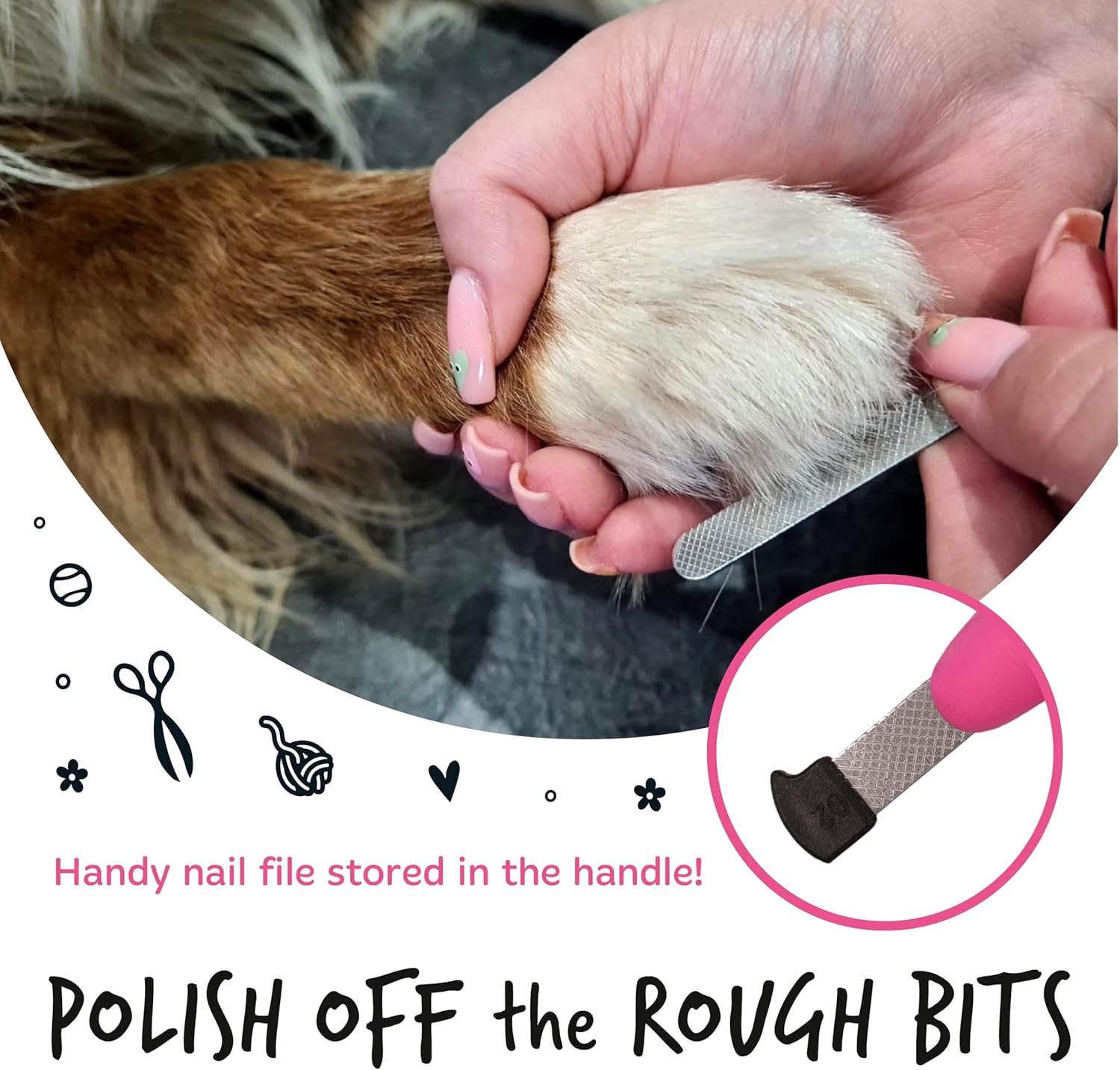 BUGALUGS Dog nails clippers & Cat Nail Clippers - Nail Trimmer with Safety Guard & Dog Nail File. Suitable for Pets, Dogs, Puppy, Cats, Kitten Nails & Claws. Pet Grooming Supplies (Small to Medium) - Image 7