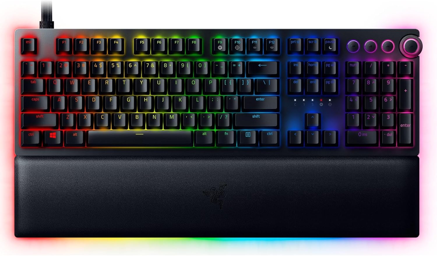 Razer Huntsman V2 (Analog Switch) - Optical Gaming Keyboard with Near-Zero Input Latency (Analog Optical-Mechanical Switches, Doubleshot PBT Keycaps, Detachable USB-C Cable) UK Layout | Black