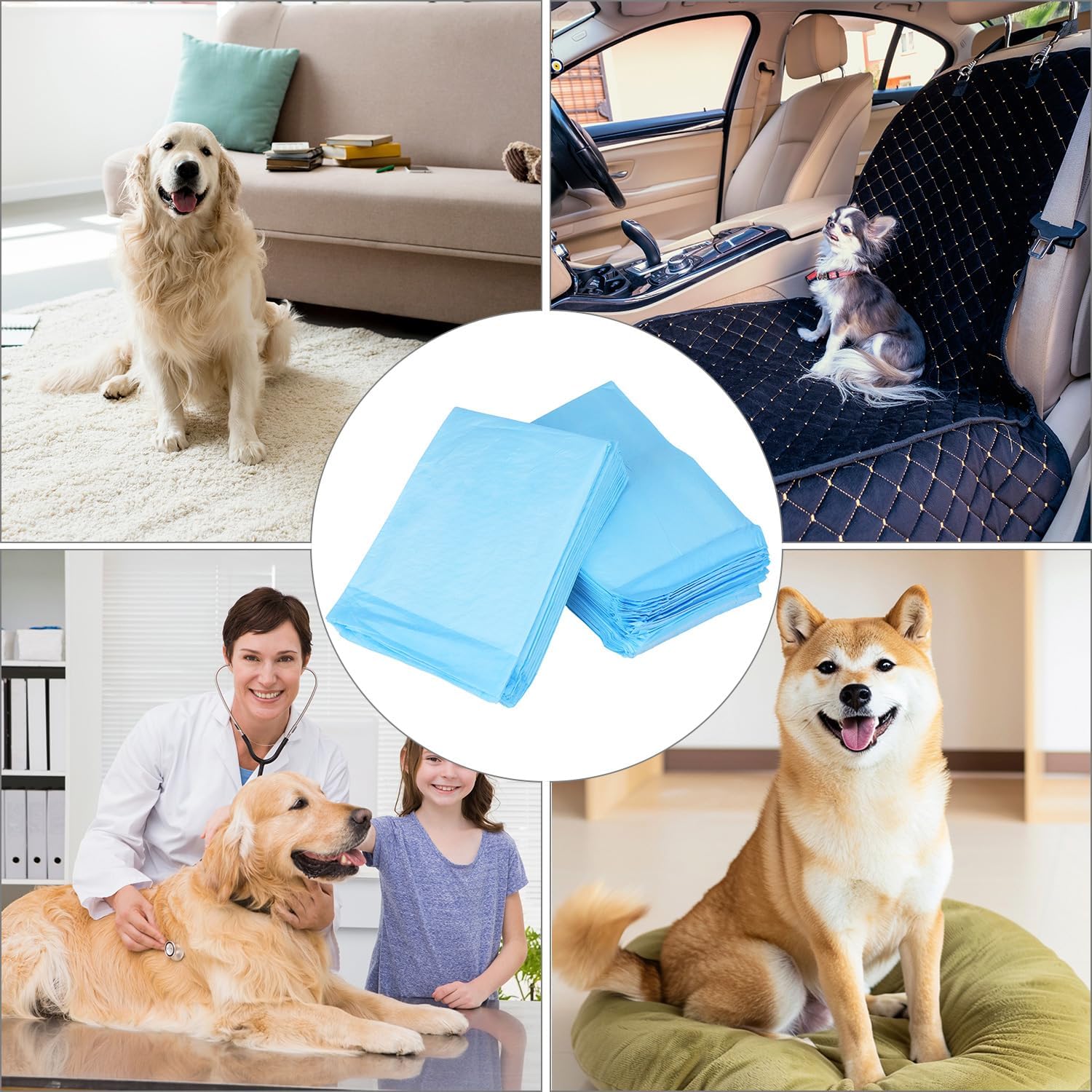 QWORK® 50 Pieces Puppy Training Pads, 55x85cm 6-Layers Highly Absorbent Dog Pee Pads, for Puppies, Small Pets - Image 7
