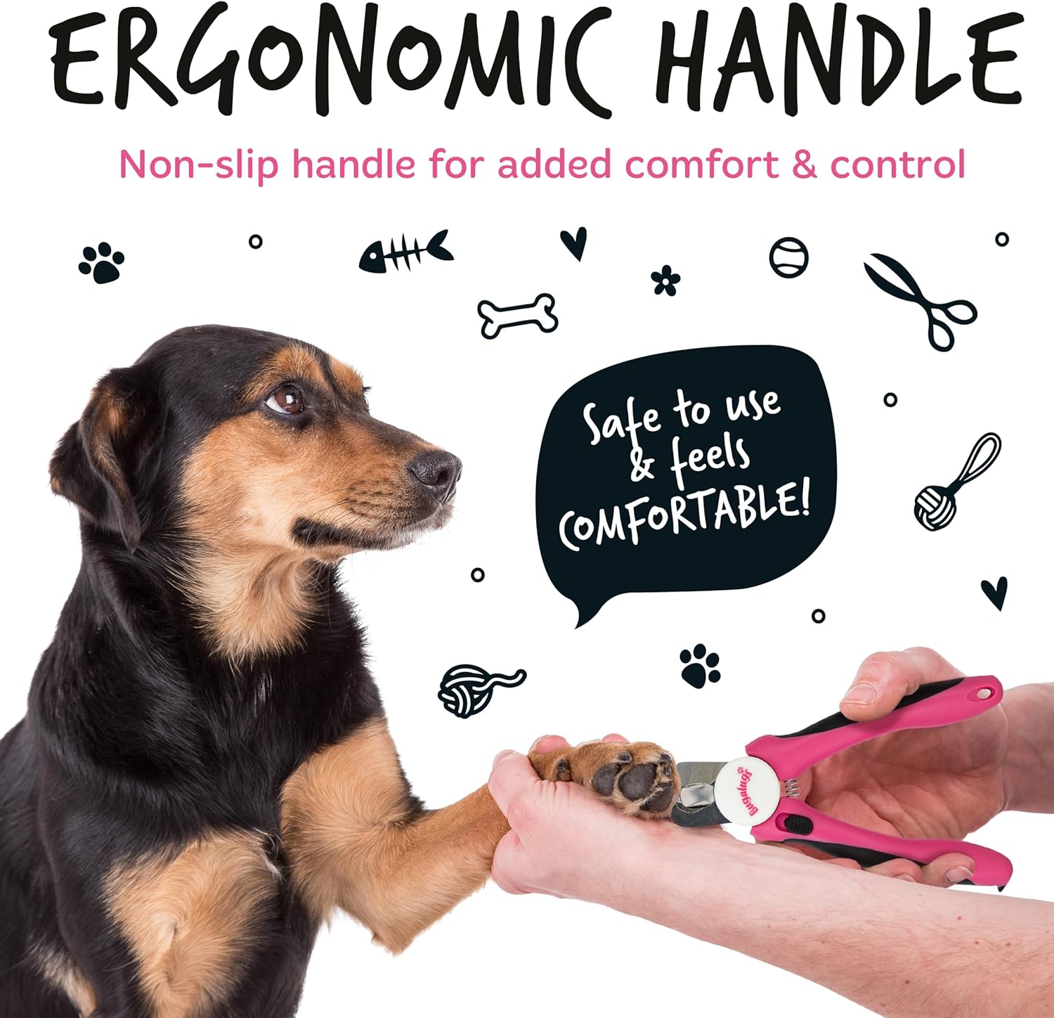BUGALUGS Dog nails clippers & Cat Nail Clippers - Nail Trimmer with Safety Guard & Dog Nail File. Suitable for Pets, Dogs, Puppy, Cats, Kitten Nails & Claws. Pet Grooming Supplies (Small to Medium) - Image 4