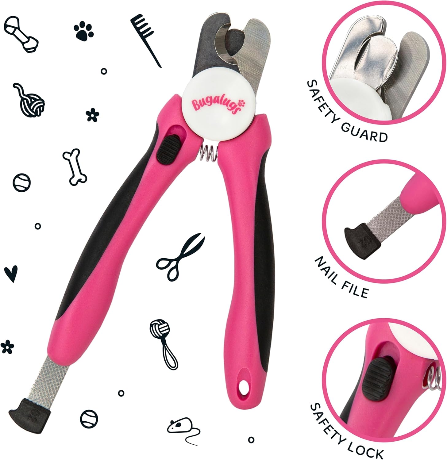 BUGALUGS Dog nails clippers & Cat Nail Clippers - Nail Trimmer with Safety Guard & Dog Nail File. Suitable for Pets, Dogs, Puppy, Cats, Kitten Nails & Claws. Pet Grooming Supplies (Small to Medium) - Image 6