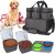 Teamoy Dog Travel Bag for Carrying Pet Supplies, Ideal for Travel, Camping or Day Trips (Large, Black)
