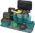 Dog Travel Bag for Pet Kit Outdoor with 2 Food Bags + 2 Collapsible Bowls + Feeding Mat + Dog Treat Bum Pouch 7-Piece Set for Pet Accessories Organizer Traveling Walking Camping, Teal Green